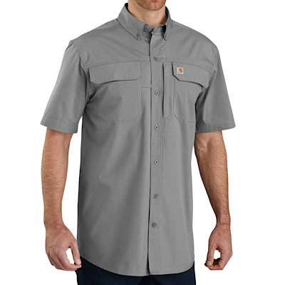 CARHARTT 104258 Force® Relaxed Fit LW SS Button-Front Plaid Shirt