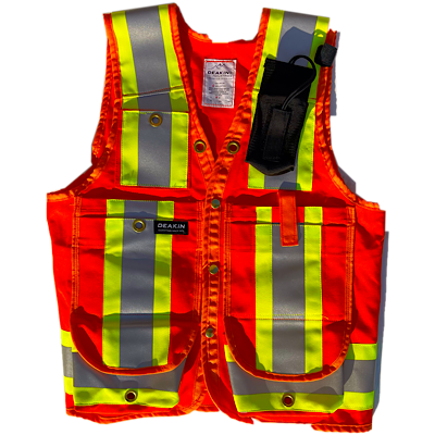 DEAKIN Cordura 4" Reflective Cruiser Vest c/w Radio Holster