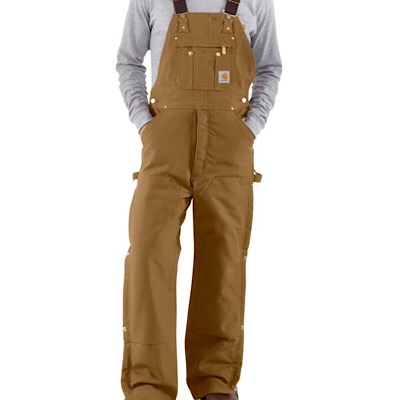 Carhartt R41 Quilt Lined Zip To Thigh Bib Overalls