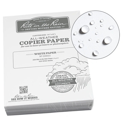 RITE IN THE RAIN 208511 All-Weather Copier Paper (8.5"x11") 500 Sheet Pack