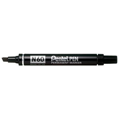 PENTEL N60-A Black Permanent Chisel Tip Marker