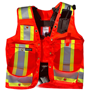 DEAKIN Nylon Cordura Pack Frame 4" Reflective Cruiser Vest (ORANGE)