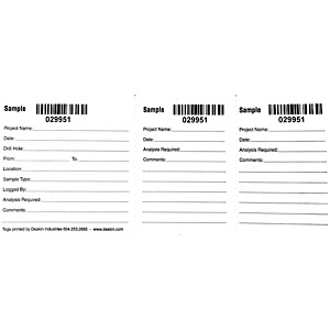 POLY Sample Tags Numbered/Barcode 3-Part / 50 per book