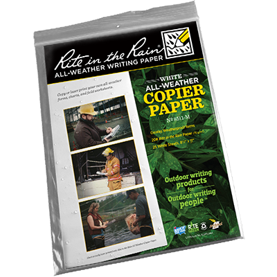 RITE IN THE RAIN All-Weather Copier Paper 8.5" x 11" 25 Sheet Pack