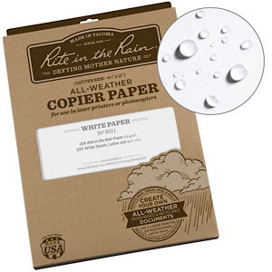 RITE IN THE RAIN 8511 All-Weather Copier Paper 8.5" x 11" 200 Sheet Pack