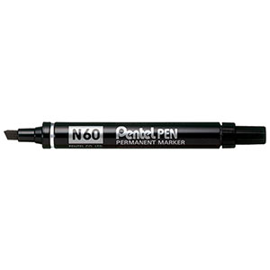 PENTEL N60-A Black Permanent Chisel Tip Marker